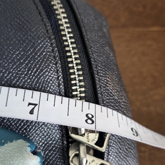 Authentic Coach Mini Leather Backpack Women Black Blue Logo Rare - Picture 8 of 11